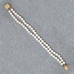 Tailored Double Strand Pearl & Gold Bracelet