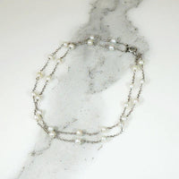 Delicate Edwardian Two Strand Platinum & Pearl Bracelet