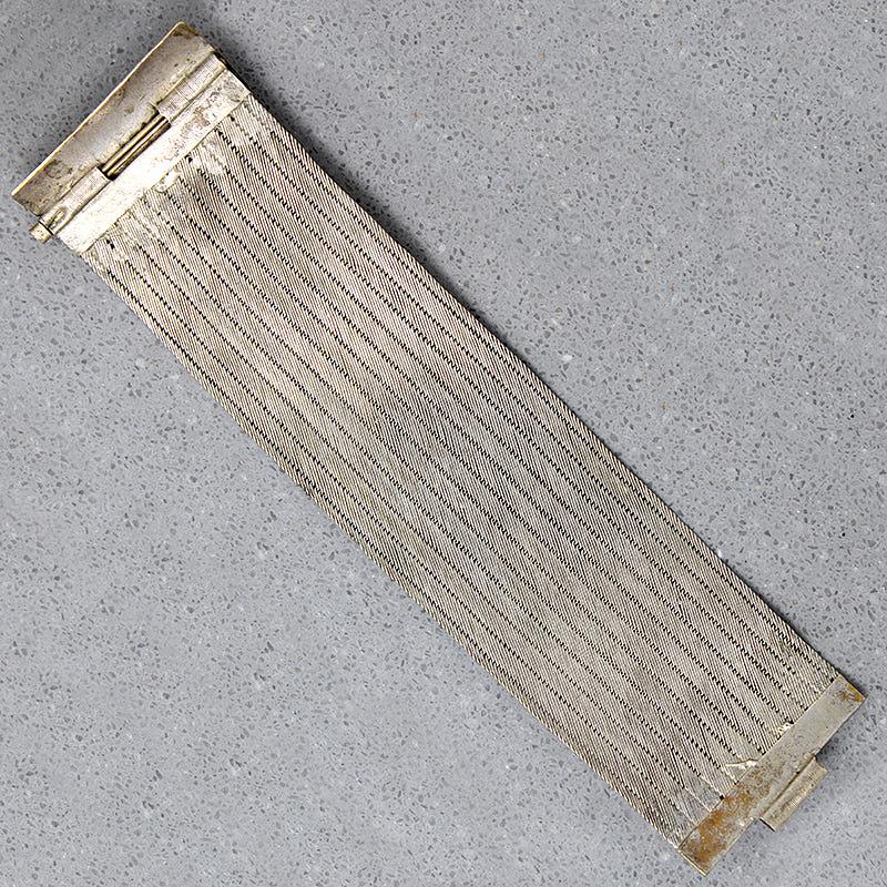 Edwardian Wide & Flexible Silver Plate Bracelet