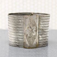 Edwardian Wide & Flexible Silver Plate Bracelet