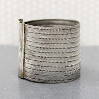 Edwardian Wide & Flexible Silver Plate Bracelet