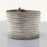 Edwardian Wide & Flexible Silver Plate Bracelet