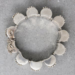 Interesting Engraved & Beaded Silver Mexican Bracelet