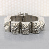 Interesting Engraved & Beaded Silver Mexican Bracelet