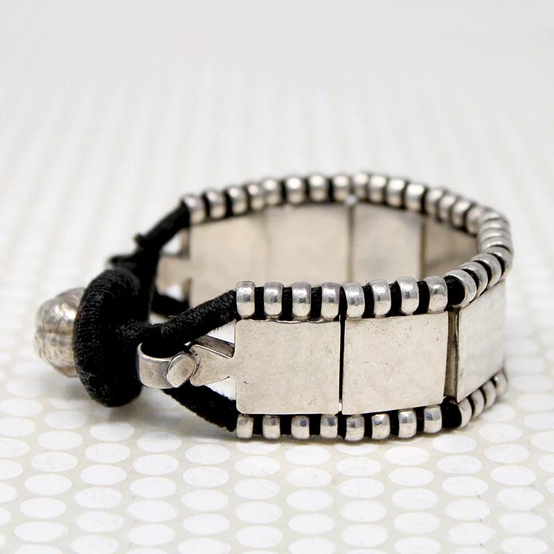 Dramatic Heavy Silver Panel Bracelet