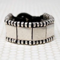 Dramatic Heavy Silver Panel Bracelet
