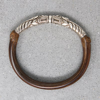 Celestial Double Dragon Silver & Bamboo Bangle