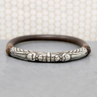 Celestial Double Dragon Silver & Bamboo Bangle