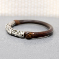 Celestial Double Dragon Silver & Bamboo Bangle