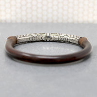Celestial Double Dragon Silver & Bamboo Bangle