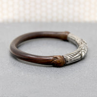 Celestial Double Dragon Silver & Bamboo Bangle
