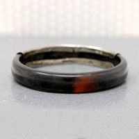 Chinese Silver & Horn Bracelet with Engraved Scholars Knots