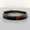Chinese Silver & Horn Bracelet with Engraved Scholars Knots
