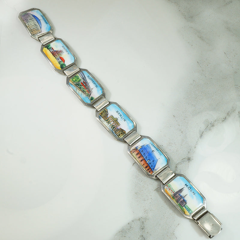 Enameled 1920's German Souvenir Bracelet