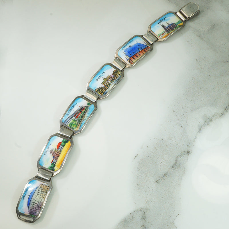 Enameled 1920's German Souvenir Bracelet
