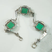 Marcasite Art Deco Chrysoprase Bracelet