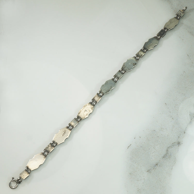 Guilloché Enamel Sterling Silver Bracelet