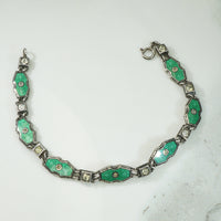 Guilloché Enamel Sterling Silver Bracelet