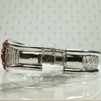 Art Glass and Enamel Filigree Bangle c1920