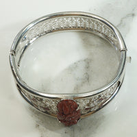 Art Glass and Enamel Filigree Bangle c1920