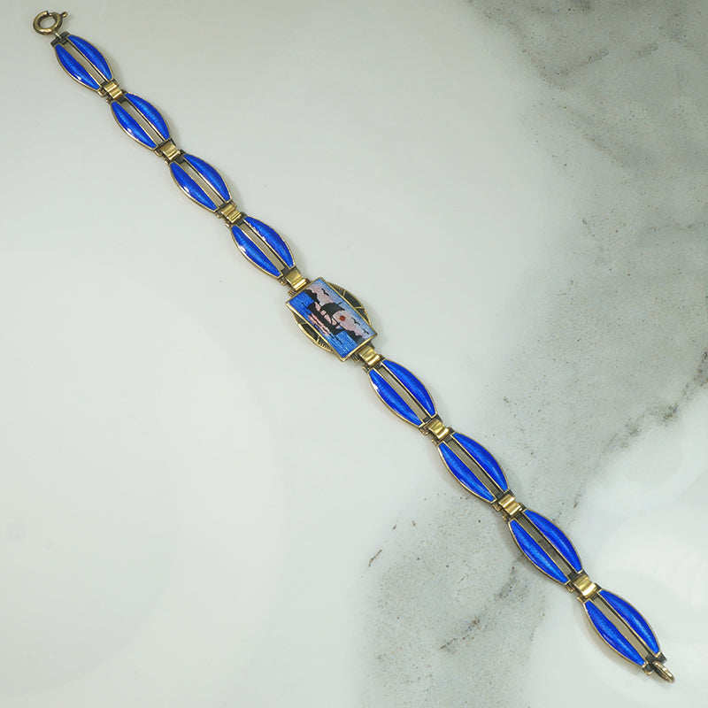 Enameled Holmsen Norwegian Ship Bracelet