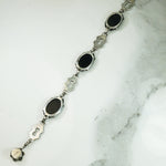 Dark and Sparkly Onyx and Marcasite Bracelet