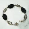 Dark and Sparkly Onyx and Marcasite Bracelet