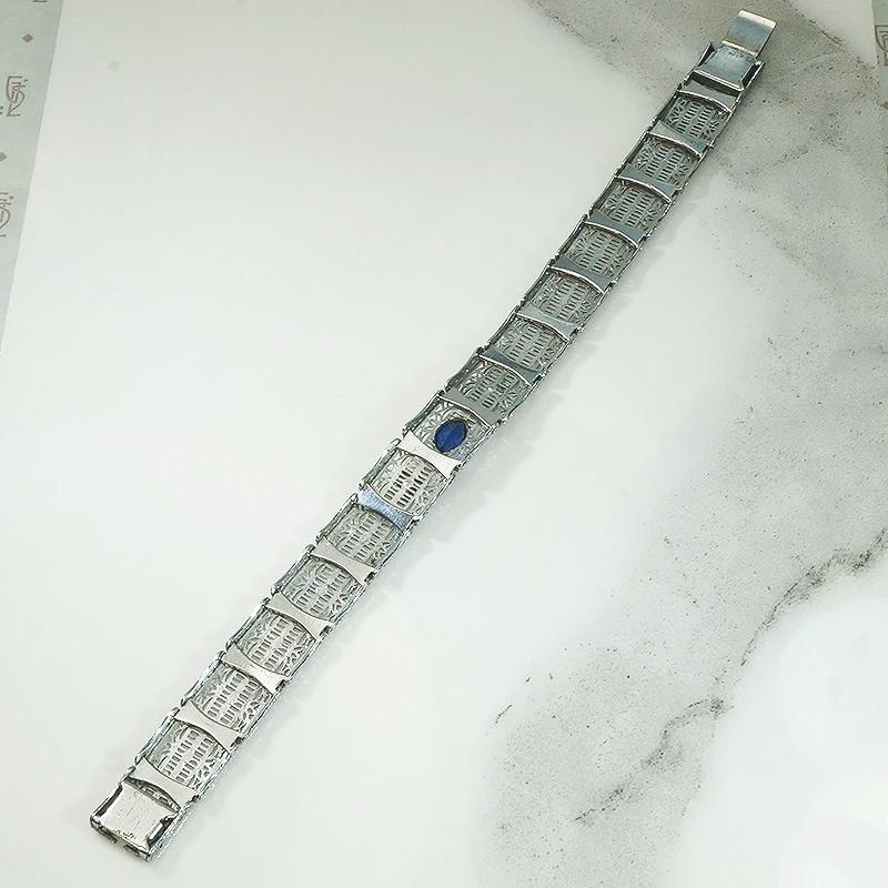 Detailed Chrome Filigree Deco Bracelet