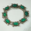 Deco Chrysoprase Sterling Marcasite Bracelet