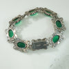 Deco Chrysoprase Sterling Marcasite Bracelet