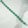 Sterling Silver and Green Chrysoprase Deco Bracelet