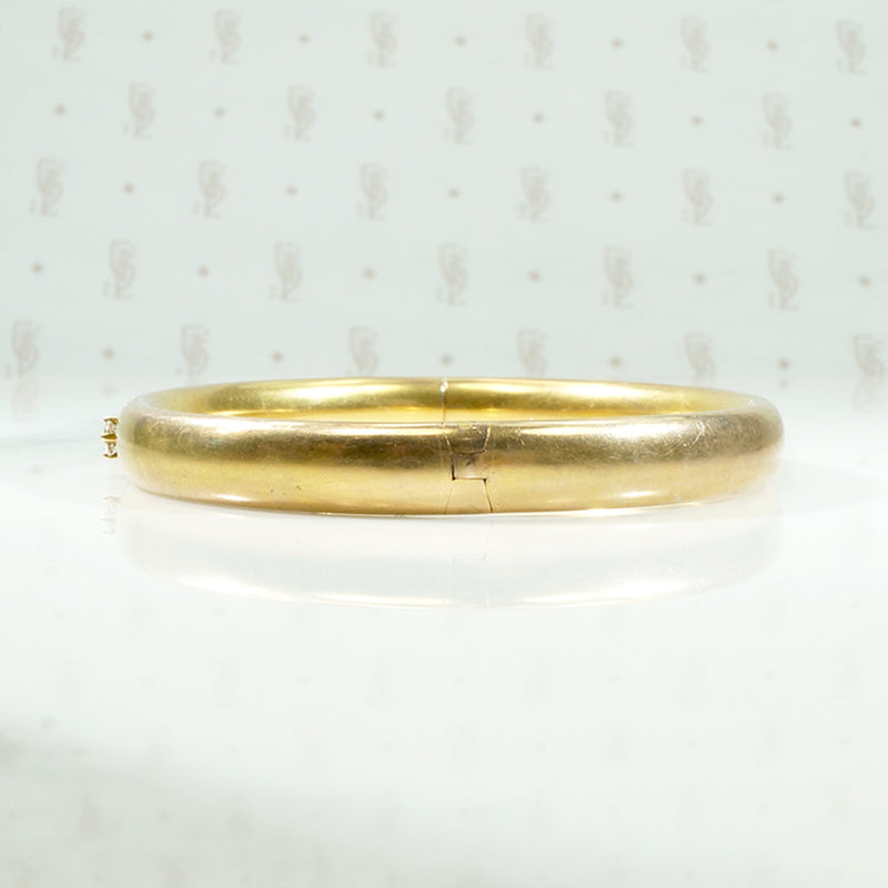 Edwardian Diamond Set Gold Hinged Bangle