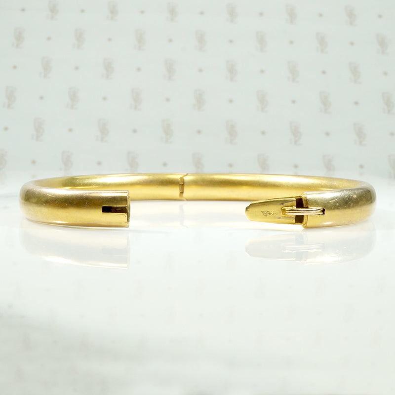 Edwardian Diamond Set Gold Hinged Bangle