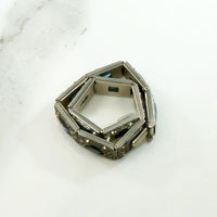 Art Deco Blue & White Paste Line Bracelet