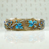 Enameled Chrysanthemum Chinese Silver Bracelet