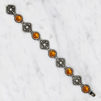 Fiery Citrine & Silver Filigree Bracelet