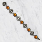 Fiery Citrine & Silver Filigree Bracelet