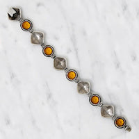 Fiery Citrine & Silver Filigree Bracelet