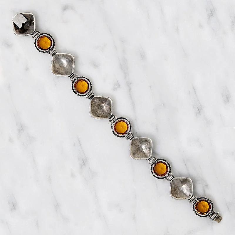 Fiery Citrine & Silver Filigree Bracelet