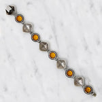Fiery Citrine & Silver Filigree Bracelet
