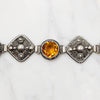 Fiery Citrine & Silver Filigree Bracelet