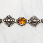 Fiery Citrine & Silver Filigree Bracelet