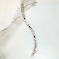 Acanthus Motif Diamond & Sapphire Deco Bracelet