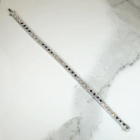 Refined Diamond & Sapphire Art Deco Line Bracelet