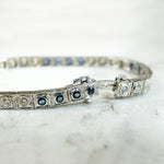 Refined Diamond & Sapphire Art Deco Line Bracelet