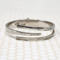 Edgy Sterling Hinged Bracelet Signed Los Ballestros