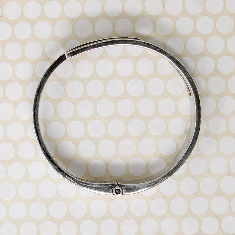 Edgy Sterling Hinged Bracelet Signed Los Ballestros