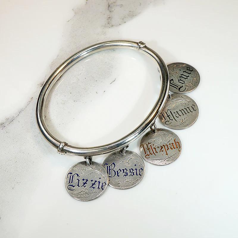 The Whole Family Victorian Sentimental Sterling Bracelet