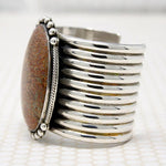 Superb Stone & Sterling Huge Cuff by Mike Bird-Romero