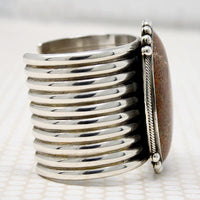 Superb Stone & Sterling Huge Cuff by Mike Bird-Romero